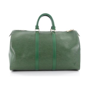 Louis Vuitton Green Epi Leather Borneo Keepall 45 Duffle 860599