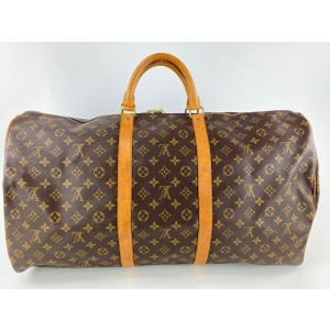 Louis Vuitton Monogram Keepall Bandouliere 60 Duffle Bag with
