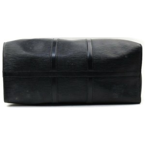Louis Vuitton Black Epi Leather Noir Keepall 50 Boston Duffle 862505