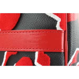 Louis Vuitton LVxUF Urs Fischer Red x Black Monogram Keepall Bandouliere 45 20lvs114