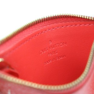 Louis Vuitton Key Pouch 872356 Red Suhali Leather Wristlet, Louis Vuitton