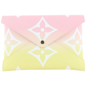 Louis Vuitton Large Pink x Yellow Monogram Kirigami GM Envelop Pouch 19lvs421