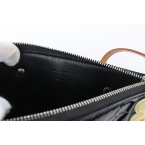 Louis Vuitton Black Monogram Vernis Fleurs Lexington Pochette Wristlet Bag 523lvs610