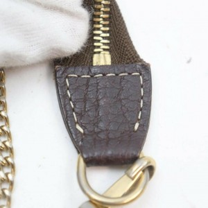 Louis Vuitton Brown Monogram Mini LinPochette Accessoires Chain Wristlet Bag 862053