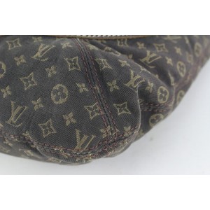 Louis Vuitton Ebene Monogram Mini Lin Manon MM Hobo Bag 914lv50
