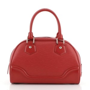 Louis Vuitton Red Epi Leather  Montaigne PM Bowler Speedy  858093