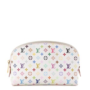 Louis Vuitton Game On White Multicolor Blanc Cosmetic Pouch Round Toiletry 862147
