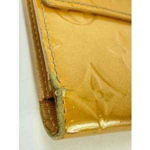Louis Vuitton Mustard Monogram Vernis Trifold Sarah Wallet Porte Tresor 12LVL1125