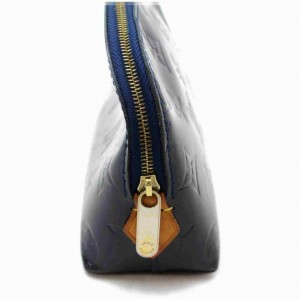 Louis Vuitton Vernis Cosmetic Pouch Navy BLue Make Up Case Demi