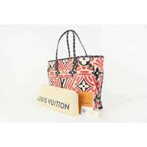 Louis Vuitton Limited Red Monogram Crafty Neverfull MM Tote bag 827lv8