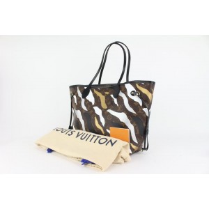 Louis Vuitton Black Monogram LVxLOL Stripe Neverfull MM Tote Bag 93lv85