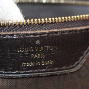 Louis Vuitton Ebene Monogram Mini Lin Neverfull MM Tote 857663