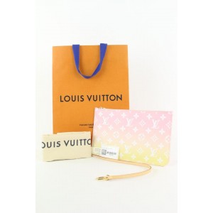 Louis Vuitton Pink Monogram By the Pool Neverfull Pochette Wristlet Pouch 940lvs415