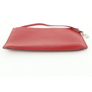 Louis Vuitton Red Epi Leather Neverfull Pochette Wristlet Pouch Bag 271lvs512