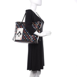 Louis Vuitton Rare Game On Multicolor Black Neverfull MM with Pouch 861865