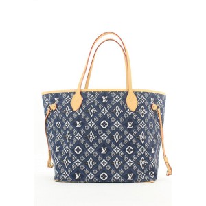 Louis Vuitton Blue Since 1854 Monogram Neverfull MM Tote Bag with Pouch 18lvs111
