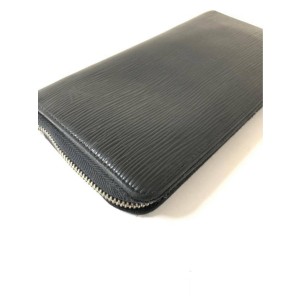Louis Vuitton Noir Zippy Organizer Wallet 232061 Black Leather Clutch