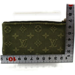 Louis Vuitton Khaki Green Coin Purse Pochette Cles Olive Monogram Min Lin Key 872855