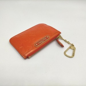 Louis Vuitton Orange Monogram Vernis Key Pouch Pochette Cles NM