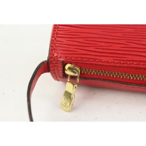Vintage Louis Vuitton Soufflot Red Epi Leather Ladies Handbag + Mini 2 Bags