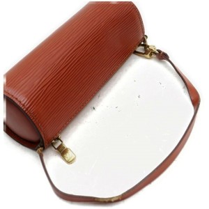 Louis Vuitton Brown Epi Leather Mini Papillon Soufflot Wristlet Pouch Bag 862422