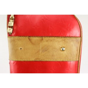Louis Vuitton Red Vernis Monogram Pegase 55 Rolling Luggage Trolley Suitcase 1019l30
