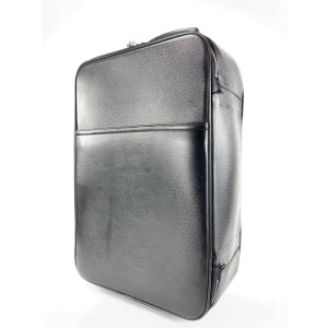 Louis Vuitton Black Taiga Leather Pegase 55 Rolling Luggage Trolley Suitcase 1117LVA