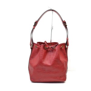 Louis Vuitton Red Epi Leather Petit Noe Drawstring Bucket Hobo Bag 863204