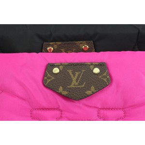 Louis Vuitton Black x Fuchsia Puffy Monogram Pillow Multi Pochette Maxi Bag 1029lv27