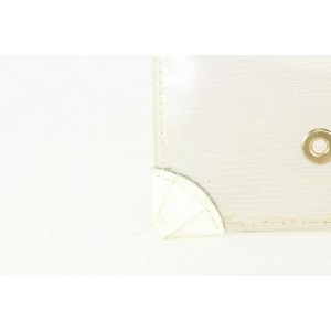 Louis Vuitton Clear White Epi Plage Pochette Accessoires Wristlet Pouch 1015lv46