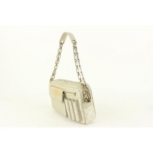 Louis Vuitton Silver Monogram Shine Mckenna Chain Pochette Accessoires Bag 927lv34