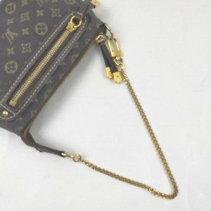 Louis Vuitton Brown Monogram Mini Lin Pochette Accessoires Wristlet 861608