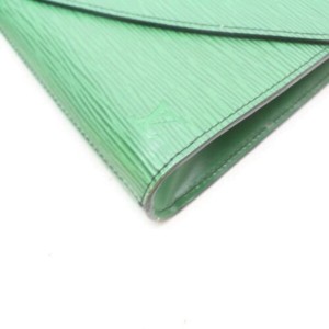 Louis Vuitton Green Epi Leather Borneo Art Deco Envelope Clutch 855893
