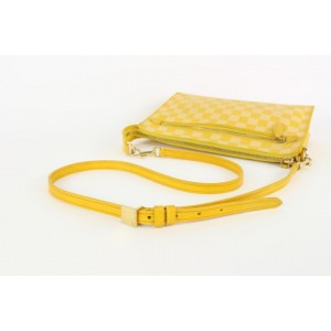 Louis Vuitton Yellow Damier Mimosa Modul Crossbody Pochette Voyage Mobil  827lv10