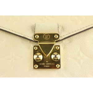 Louis Vuitton Creme Monogram Empreinte Leather Pochette Metis Crossbody Bag  112LV9