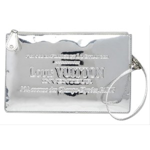 Louis Vuitton Silver Miroir Pochette Platt Wristlet Accessoires 104lv53