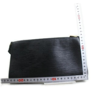 Louis Vuitton  Black Epi Leather Noir Pochette Accessories Wristlet Bag 862320