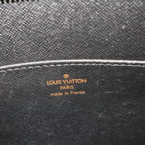Louis Vuitton Pochette Noir Homme Zip Pouch 868470 Black Leather Clutch
