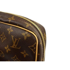 Louis Vuitton Porte Documents Voyage Brown Canvas Briefcase Bag (Pre-Owned)