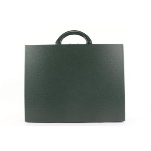 Louis Vuitton Green Taiga President Classeur Attach Hard Trunk Briefcase 1lv62