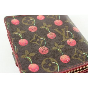 Louis Vuitton Limited Murakami Cherry Monogram Cerise Compact Zip Wallet 648lvs617