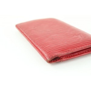Louis Vuitton Red Epi Leather Card Holder Wallet Case 510lvs68