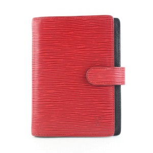Louis Vuitton Red Epi Leather Small Ring Agenda Diary Cover 548lvs310