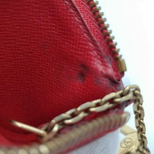 Louis Vuitton Red Epi Leather Porte Cles Key Pouch Keychain 863346