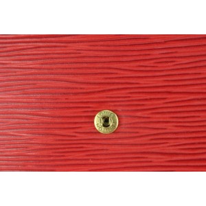 Louis Vuitton Red Epi Leather Porte Tresor Trifold Long wallet 721lvs622