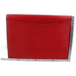 Louis Vuitton Pochette Business Flap Clutch Envelope Red Epi 872730