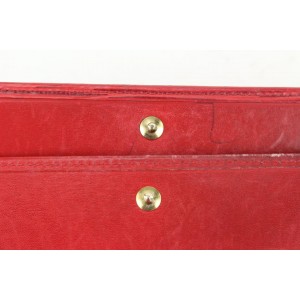 Louis Vuitton Red Epi Leather Trifold Porte Tresor Sarah Wallet 58lvs625