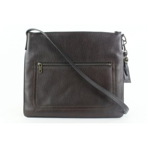 Louis Vuitton Dark Brown Leather Sac Plat Crossbody Bag 254lvs56
