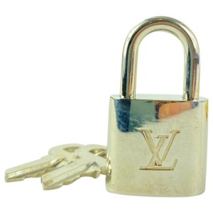 Louis Vuitton #309 Silver Padlock and Key Set Excellent Lock with Box Charm  Pendant
