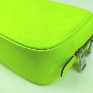 Louis Vuitton Lime Neon Green Damier Infini Toiletry Pouch Cosmetic Case 863022